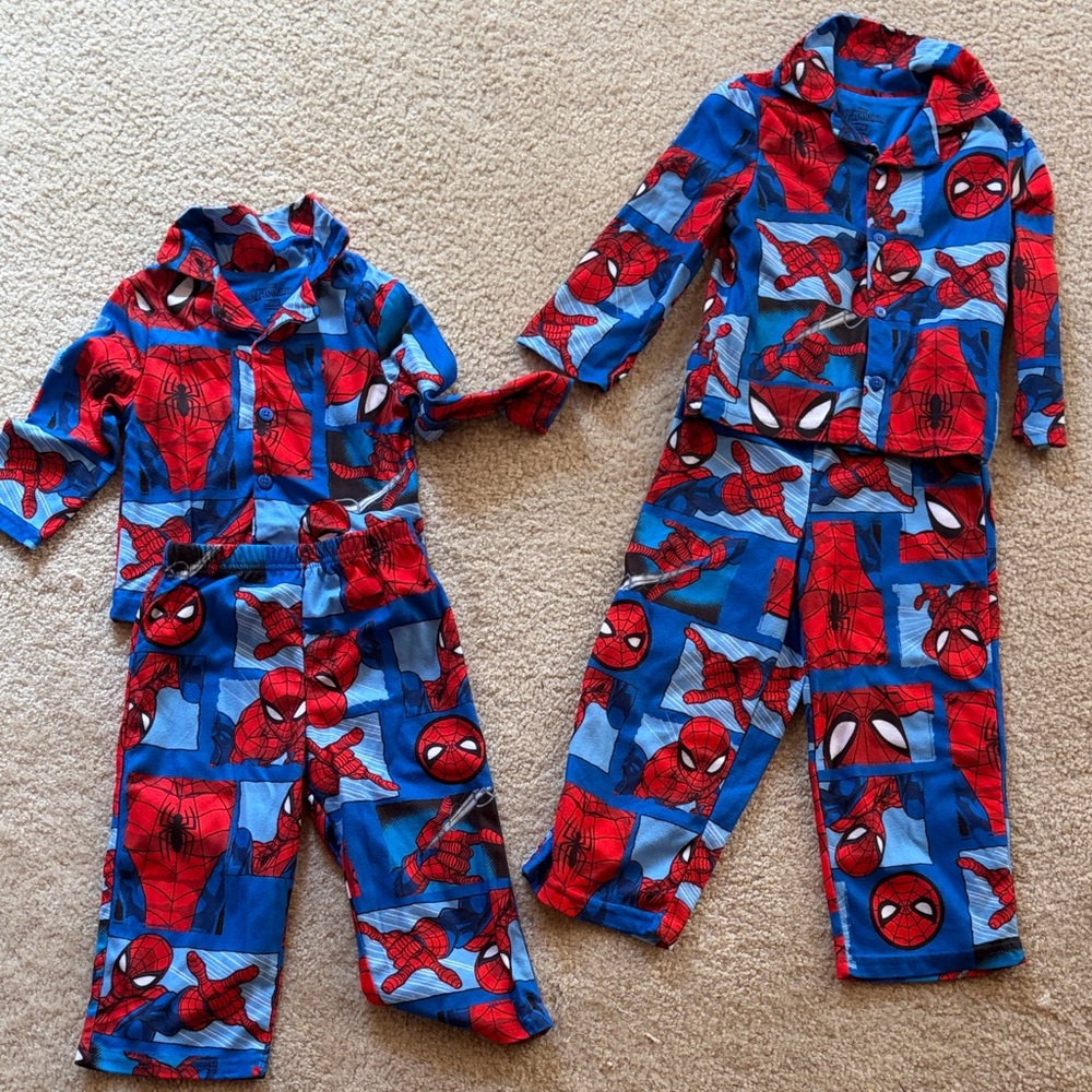 Spiderman Kids Pajama Set in Red and Blue